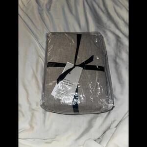 West Elm belgian flax linen duvet king / California king in dark flax tan color